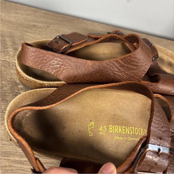 Birkenstock Milano Heel Strap Leather Sandals Brown Regular Size 45 M/12 - Picture 6 of 13